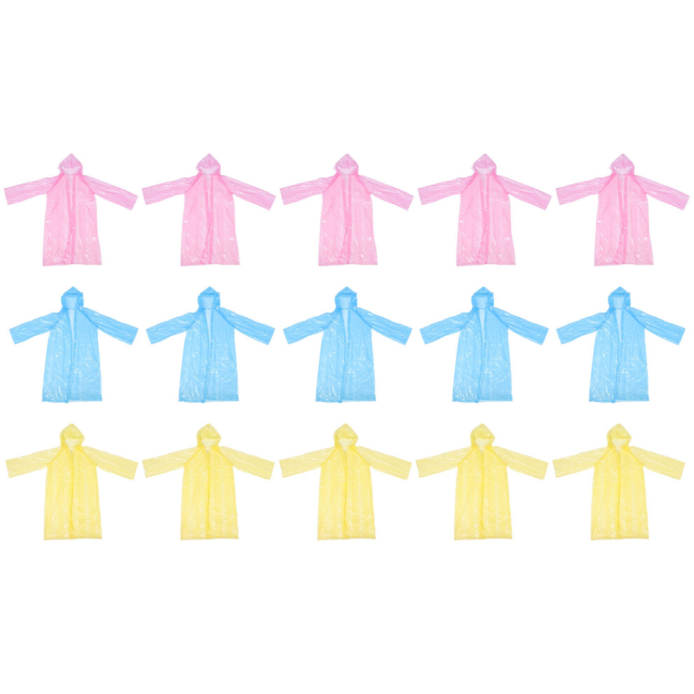 30Pcs Transparent Pe Adult Raincoat Waterproof Hooded Portable Poncho 3633800359176