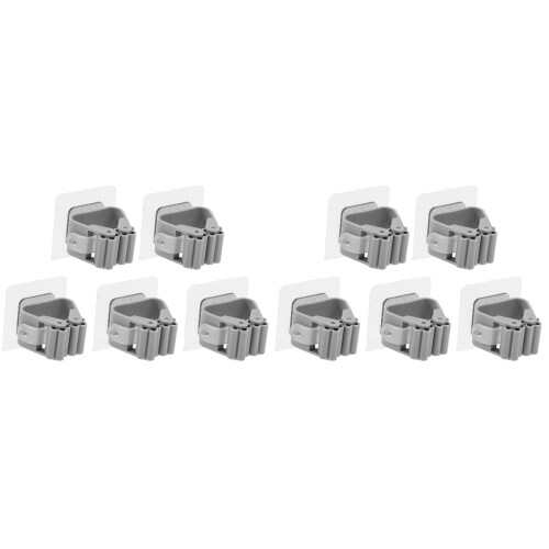 10Pcs Multipurpose Grey Mop Holder Bathroom Storage Rack Broom Clip 1