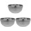3Pcs Silver Stainless Steel Rice and Salad Bowls Double-Layer 3