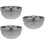 3Pcs Silver Stainless Steel Rice and Salad Bowls Double-Layer 7