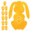 4Pcs Yellow Felt Easter Bunny Utensil Holder Pockets Cute Rabbit Pouch 2