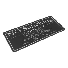 4Pcs Self-Adhesive Acrylic No Soliciting Signs for Office Home Black
