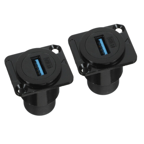 10Pièces Adaptateur USB Industriel Étanche Fixation Noir Pièce 2