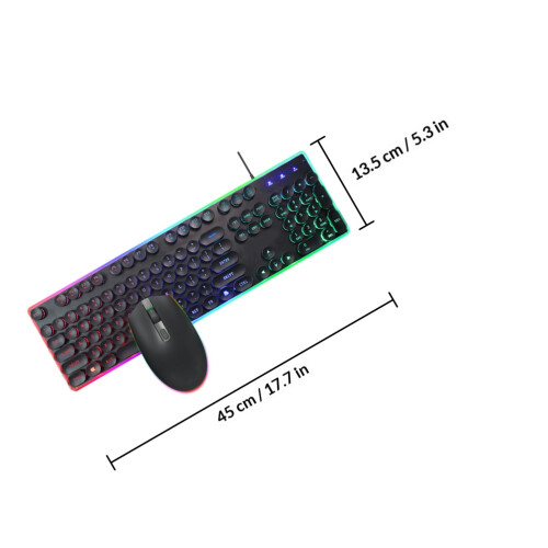 1Set Ergonomic Black Backlit Keyboard Mouse Combo for Gaming Use 1