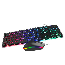 1Set Ergonomic Black Backlit Keyboard Mouse Combo for Gaming Use