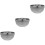 3Pcs Silver Stainless Steel Rice and Salad Bowls Double-Layer 5
