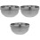 3Pcs Silver Stainless Steel Rice and Salad Bowls Double-Layer 4