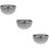 3Pcs Silver Stainless Steel Rice and Salad Bowls Double-Layer 9