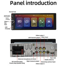 1 Din 6,86 Pulgadas Radio de Coche Inalámbrico CarPlay Android Auto Reproductor Multimedia Universal MP5 Reproductor Mirror Link Pantalla IPS B