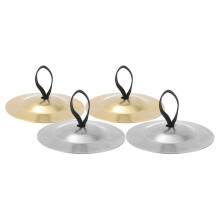 2Paires Cymbales Doigt Fer Raffinées Pour Spectacles Et Répétitions