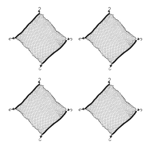 4Pcs Multi-Use Elastic Cargo Net Black for Camping and Beach Wagon 2