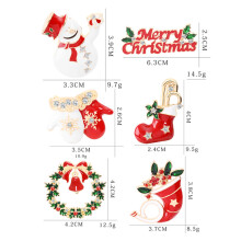 10Pcs Christmas Enamel Brooches Multi Color Clothes Collar Corsages