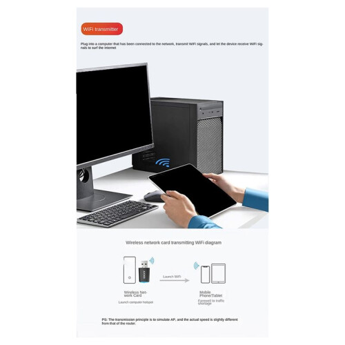 Drive Free Wireless Network Card Wifi Receiver 5G Dual Frequency Network Wireless USB Network Card 900mbps Transmitter