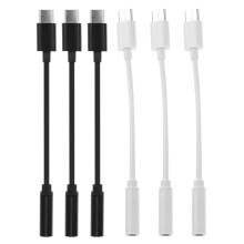 12Pcs Durable PVC Type-C Earphone Adapter 3.5mm Jack for Travel Use