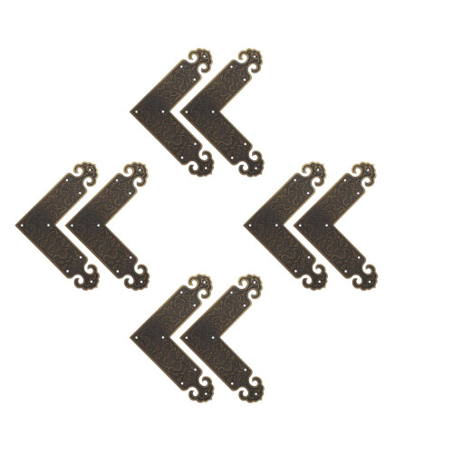 8Pcs L-Shaped Brass Corner Protectors Vintage Copper Table Guards 2