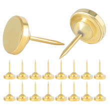 60Pcs Versatile Flat Head Push Pins Golden Carbon Steel for Wall Notes
