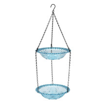 2 Layers Bee Feeder with Vivid Flower Design,Hanging Bee Watering Station for Feeding Butterfly Bath Bowl Bird Food Tray