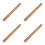 4Pcs Solid Wood Rolling Pin Light Brown Thick Dough Roller for Baking 6