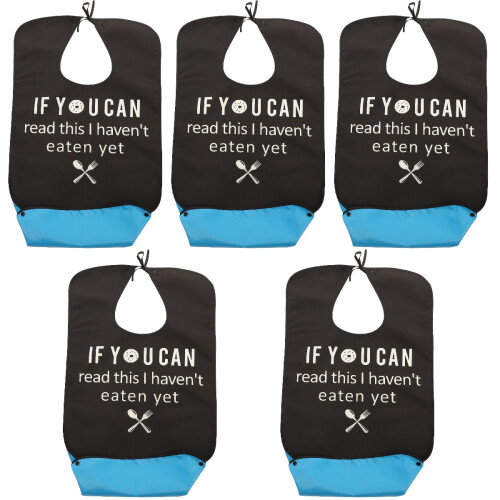 5Pcs Convenient Black Adult Bibs Soft Polyester Dinner Bibs 1
