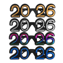8Pcs 2026 New Year Eve Party Glasses Novelty Plastic Assorted Color