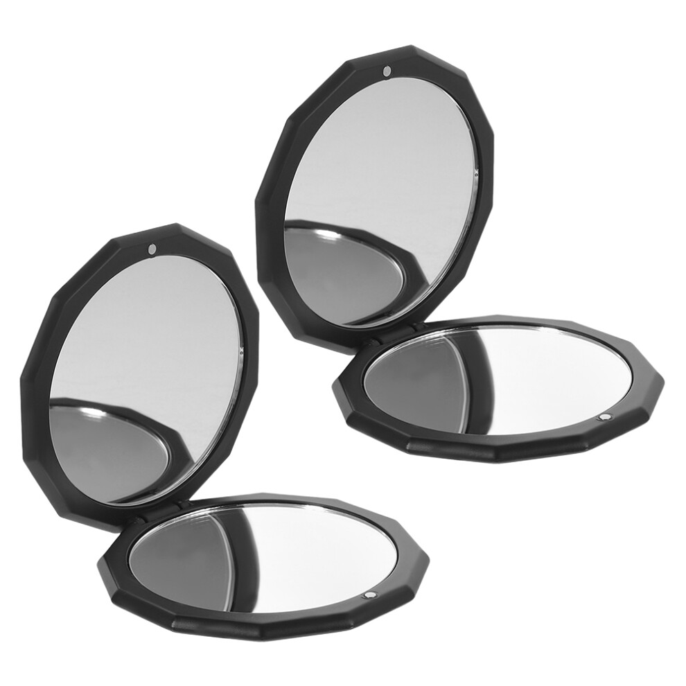Aboofan Black 4Pcs Compact Makeup Mirrors Resin Foldable Dual-Sided Magnifying