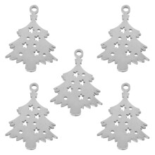 15Pcs Durable Silver Stainless Steel Christmas Pet Tags for Small Dogs