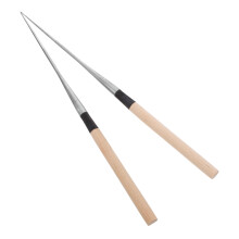 4Pairs Non-Slip Metal Tip Chopsticks with Wood Handle for Kitchen Use
