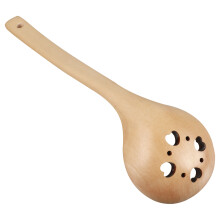 2Pcs Long Handle Wooden Soup Ladles Beige Kitchen Utensils for Cooking