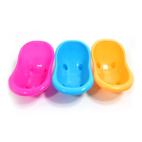 3Pcs Durable Yellow Hamster Bath Basin Small Plastic Pet Bathtub 1