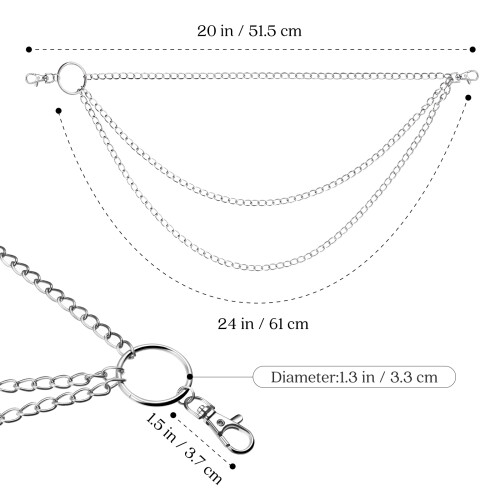 2Pcs Silver Wallet Chain for Pants Durable Alloy Chain with Lobster 1