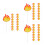 45Pcs Flame Cake Toppers Eva Reusable Fireman Birthday Cake Inserts 9