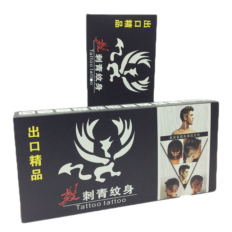 Totority 25Pcs Hair Tattoo Glue Kit Black Stencils For Decoration