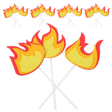 45Pcs Flame Cake Toppers Eva Reusable Fireman Birthday Cake Inserts