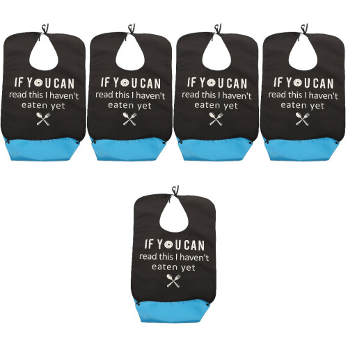 5Pcs Convenient Black Adult Bibs Soft Polyester Dinner Bibs 2