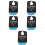 5Pcs Convenient Black Adult Bibs Soft Polyester Dinner Bibs 5