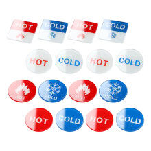 32Pcs Self-Adhesive Acrylic Hot Cold Faucet Sign Water Labels