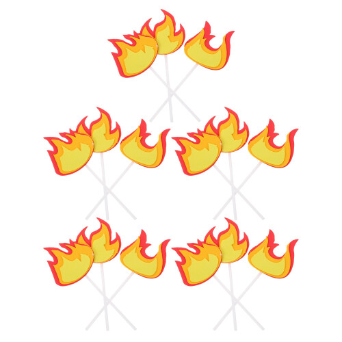 45Pcs Flame Cake Toppers Eva Reusable Fireman Birthday Cake Inserts 1