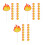 45Pcs Flame Cake Toppers Eva Reusable Fireman Birthday Cake Inserts 6