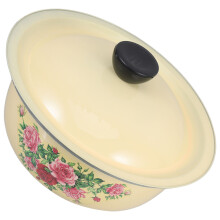 2Pcs Vintage Enamel Mixing Bowls with Lids Multi-Color Stainless Steel