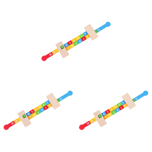 3Pcs Multi Wooden Math Rulers Durable Digital Arithmetic Learning Toys 1