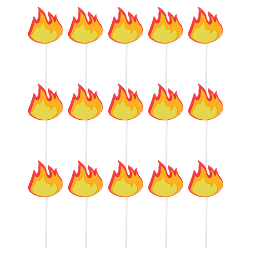 45Pcs Flame Cake Toppers Eva Reusable Fireman Birthday Cake Inserts 2