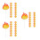 45Pcs Flame Cake Toppers Eva Reusable Fireman Birthday Cake Inserts 4