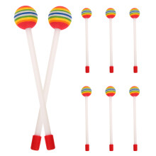 16Pcs Rainbow Plastic Drumsticks for Kids Lightweight Practice Mallets