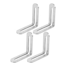 8Pcs Silver Metal Shelf Brackets L Shape Corner Braces with Slot