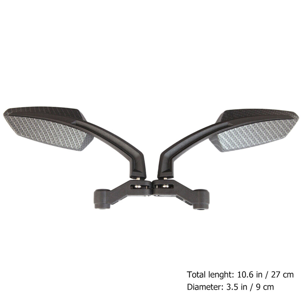 2Pairs Handlebar End Rearview Mirrors Aluminum For Motorbike Black 3633800472875