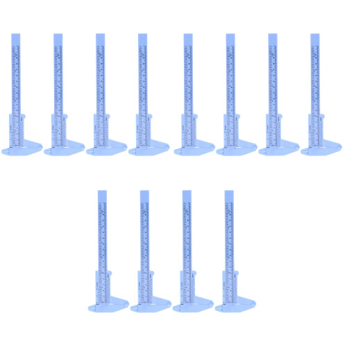 12Pcs Blue Mini Gauge Plastic Caliper Tool for Depth and Step Measures 2