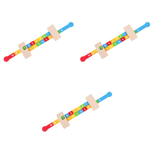 3Pcs Multi Wooden Math Rulers Durable Digital Arithmetic Learning Toys 2