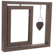 2Pcs Coffee Wood Desk Picture Frames Dual-Sided Retro Vintage Design