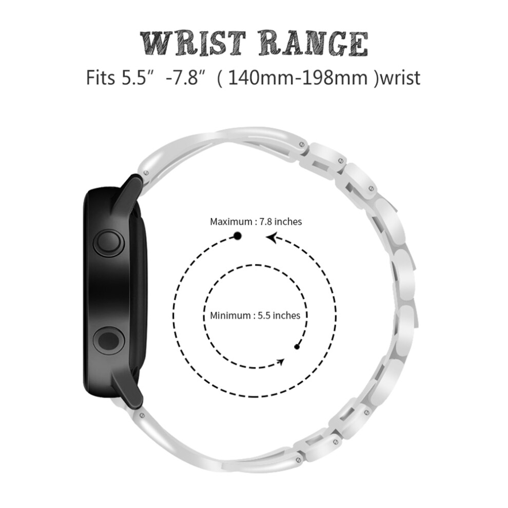3Pcs Stainless Steel Smartwatch Bands Stylish Metal Watch Strap Silver 3633800470963