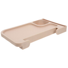 2Pcs Foldable Khaki ABS Armchair Cup Holder Tray for Lawn and Camping